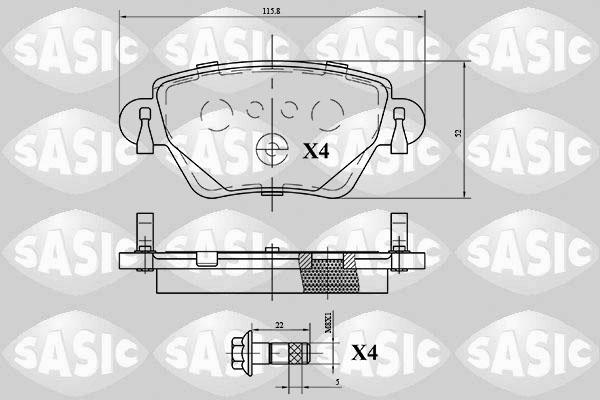 Sasic 6216069 - Brake Pad Set, disc brake www.autospares.lv