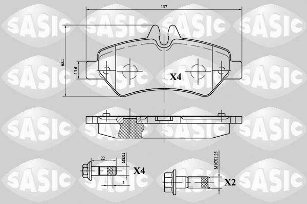 Sasic 6216060 - Bremžu uzliku kompl., Disku bremzes www.autospares.lv