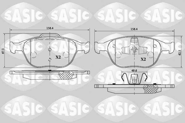 Sasic 6216068 - Тормозные колодки, дисковые, комплект www.autospares.lv