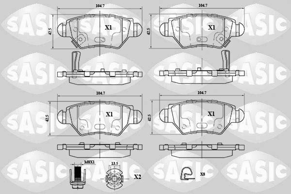 Sasic 6216063 - Bremžu uzliku kompl., Disku bremzes www.autospares.lv