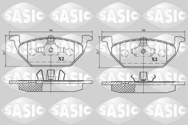 Sasic 6216009 - Тормозные колодки, дисковые, комплект www.autospares.lv