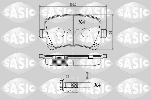 Sasic 6216003 - Bremžu uzliku kompl., Disku bremzes www.autospares.lv