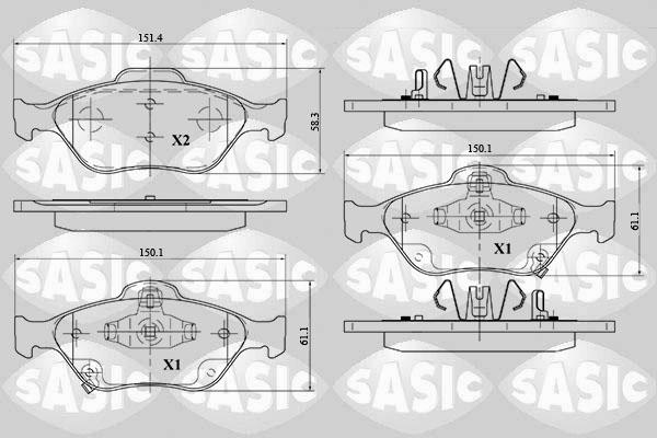 Sasic 6216015 - Bremžu uzliku kompl., Disku bremzes www.autospares.lv