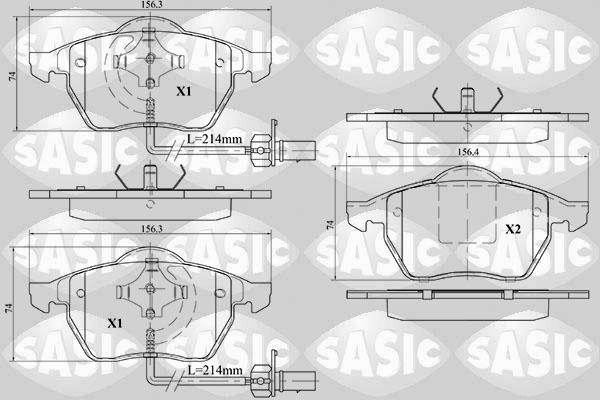 Sasic 6216013 - Тормозные колодки, дисковые, комплект www.autospares.lv