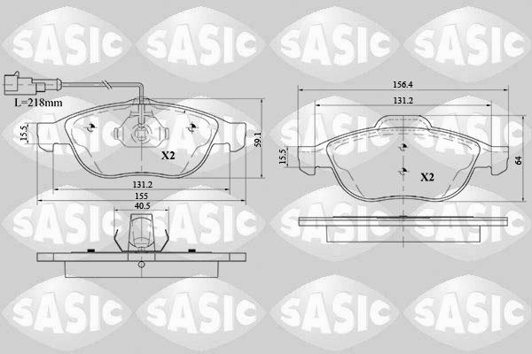 Sasic 6216089 - Brake Pad Set, disc brake www.autospares.lv