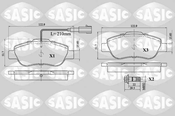 Sasic 6216085 - Тормозные колодки, дисковые, комплект www.autospares.lv