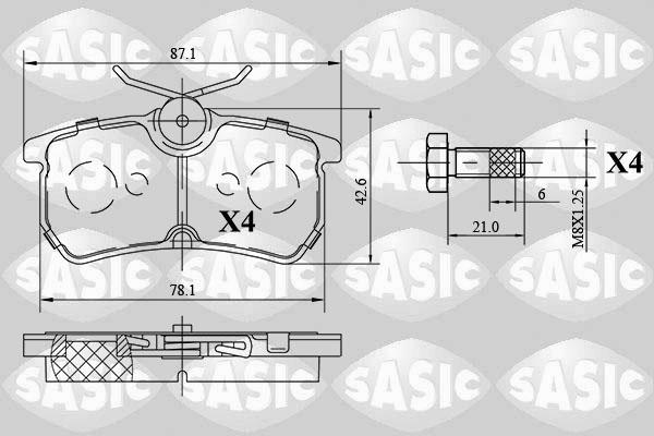 Sasic 6216083 - Bremžu uzliku kompl., Disku bremzes www.autospares.lv