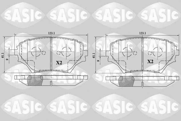 Sasic 6216082 - Bremžu uzliku kompl., Disku bremzes www.autospares.lv