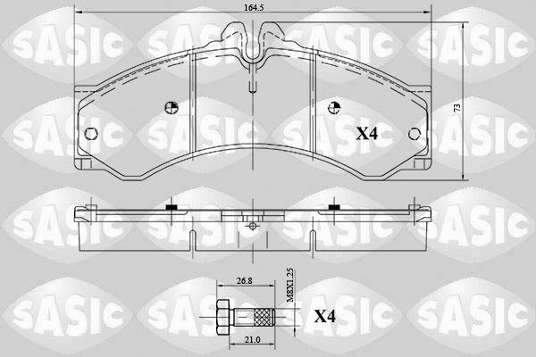 Sasic 6216087 - Тормозные колодки, дисковые, комплект www.autospares.lv