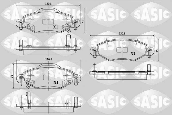 Sasic 6216035 - Bremžu uzliku kompl., Disku bremzes www.autospares.lv