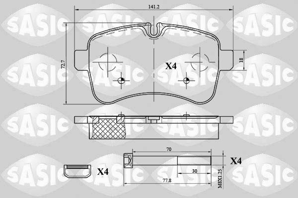 Sasic 6216038 - Bremžu uzliku kompl., Disku bremzes www.autospares.lv