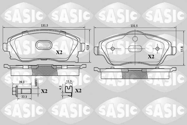 Sasic 6216024 - Brake Pad Set, disc brake www.autospares.lv