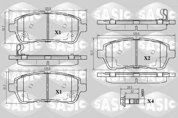 Sasic 6216025 - Bremžu uzliku kompl., Disku bremzes www.autospares.lv