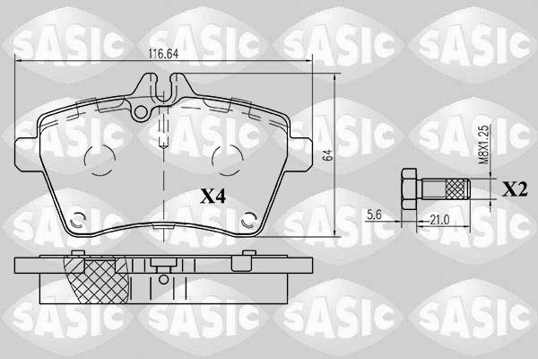 Sasic 6216020 - Bremžu uzliku kompl., Disku bremzes www.autospares.lv