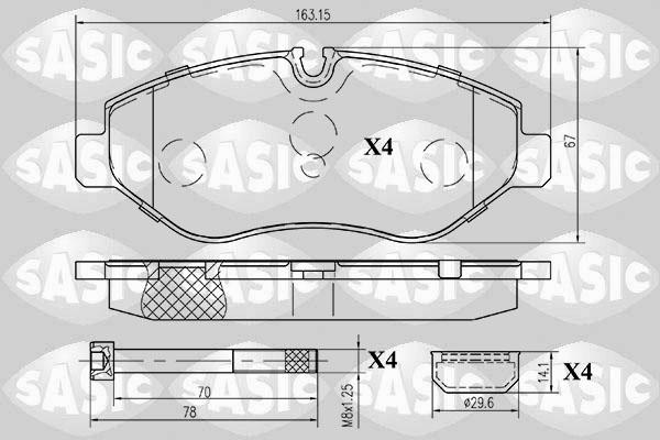 Sasic 6216022 - Bremžu uzliku kompl., Disku bremzes www.autospares.lv