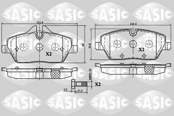 Sasic 6216027 - Bremžu uzliku kompl., Disku bremzes www.autospares.lv