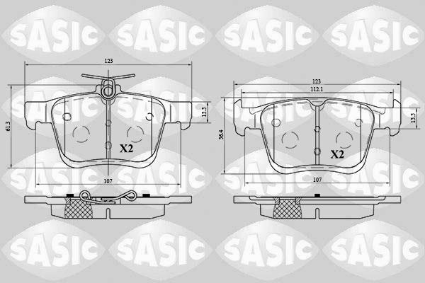 Sasic 6216075 - Bremžu uzliku kompl., Disku bremzes www.autospares.lv