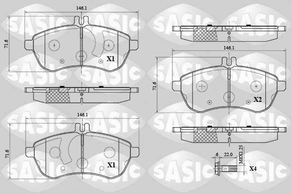 Sasic 6216070 - Bremžu uzliku kompl., Disku bremzes www.autospares.lv