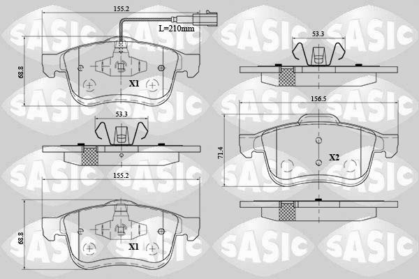 Sasic 6216078 - Bremžu uzliku kompl., Disku bremzes www.autospares.lv