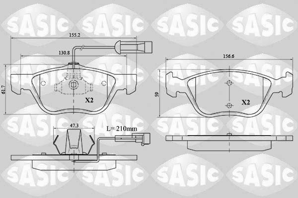 Sasic 6216072 - Bremžu uzliku kompl., Disku bremzes www.autospares.lv