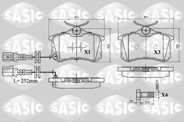 Sasic 6216077 - Тормозные колодки, дисковые, комплект www.autospares.lv