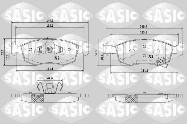 Sasic 6216190 - Bremžu uzliku kompl., Disku bremzes www.autospares.lv