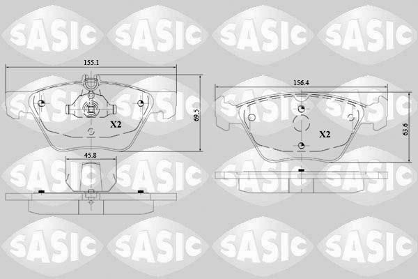 Sasic 6216149 - Bremžu uzliku kompl., Disku bremzes www.autospares.lv