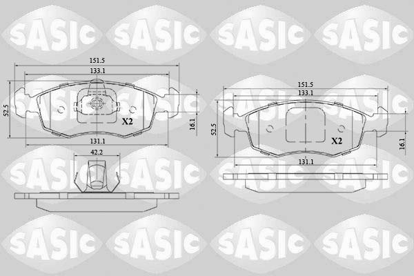 Sasic 6216144 - Bremžu uzliku kompl., Disku bremzes www.autospares.lv