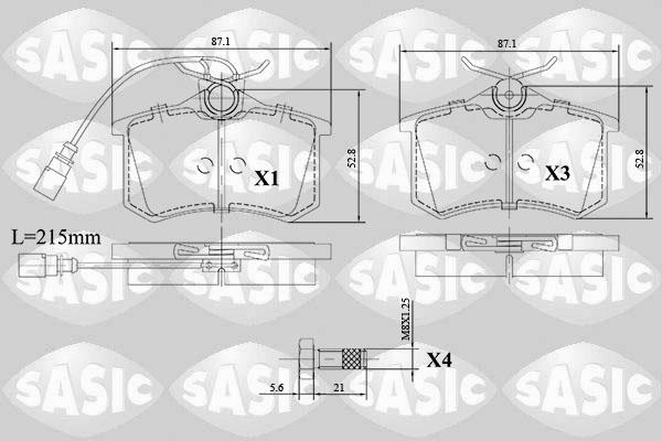 Sasic 6216140 - Bremžu uzliku kompl., Disku bremzes www.autospares.lv