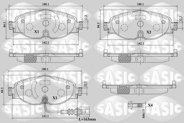 Sasic 6216154 - Bremžu uzliku kompl., Disku bremzes www.autospares.lv