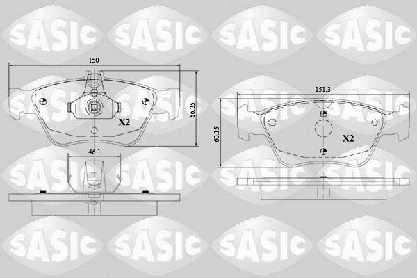 Sasic 6216151 - Bremžu uzliku kompl., Disku bremzes www.autospares.lv