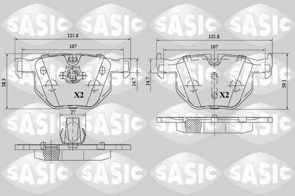 Sasic 6216152 - Bremžu uzliku kompl., Disku bremzes www.autospares.lv