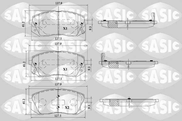 Sasic 6216157 - Bremžu uzliku kompl., Disku bremzes www.autospares.lv