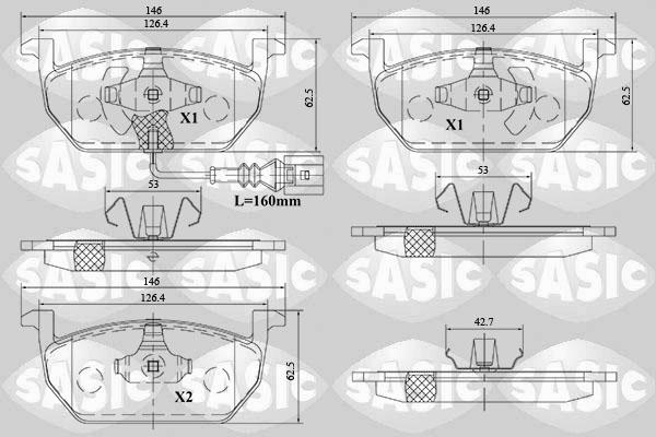 Sasic 6216164 - Bremžu uzliku kompl., Disku bremzes www.autospares.lv