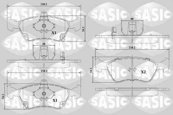 Sasic 6216109 - Bremžu uzliku kompl., Disku bremzes www.autospares.lv