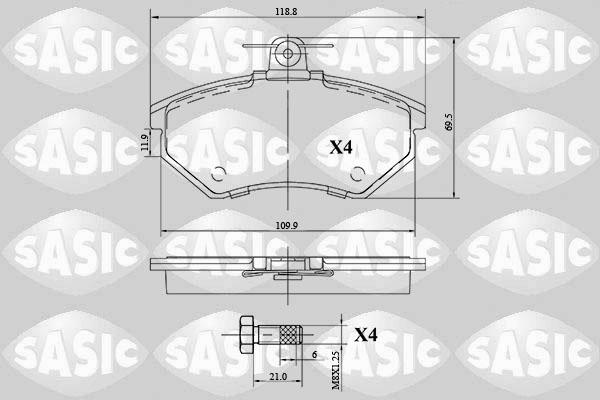 Sasic 6216101 - Bremžu uzliku kompl., Disku bremzes www.autospares.lv