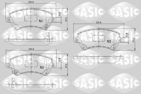 Sasic 6216108 - Bremžu uzliku kompl., Disku bremzes www.autospares.lv