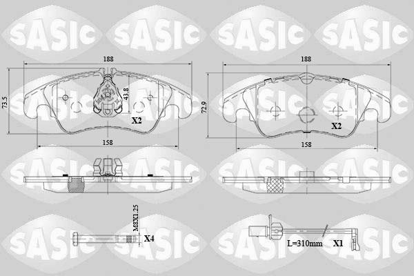 Sasic 6216103 - Bremžu uzliku kompl., Disku bremzes www.autospares.lv