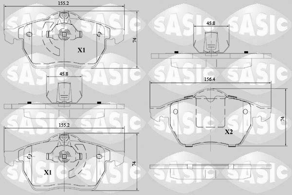 Sasic 6216114 - Тормозные колодки, дисковые, комплект www.autospares.lv