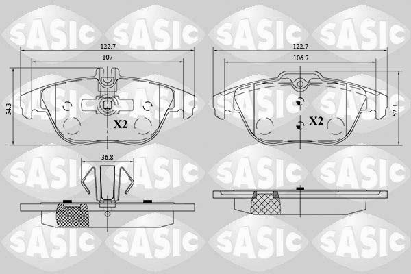 Sasic 6216185 - Bremžu uzliku kompl., Disku bremzes www.autospares.lv