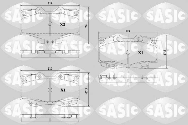 Sasic 6216129 - Bremžu uzliku kompl., Disku bremzes www.autospares.lv