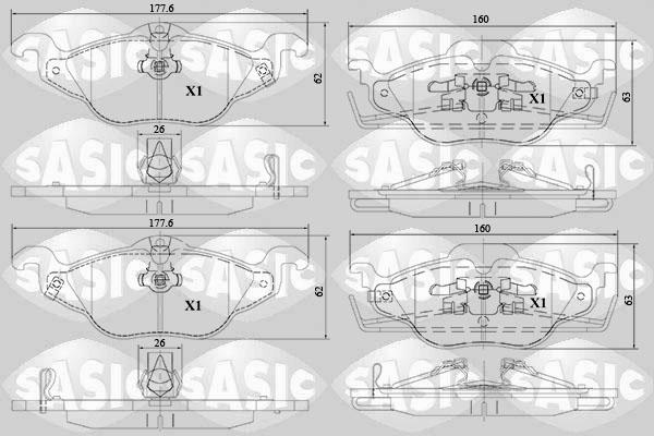 Sasic 6216120 - Bremžu uzliku kompl., Disku bremzes www.autospares.lv