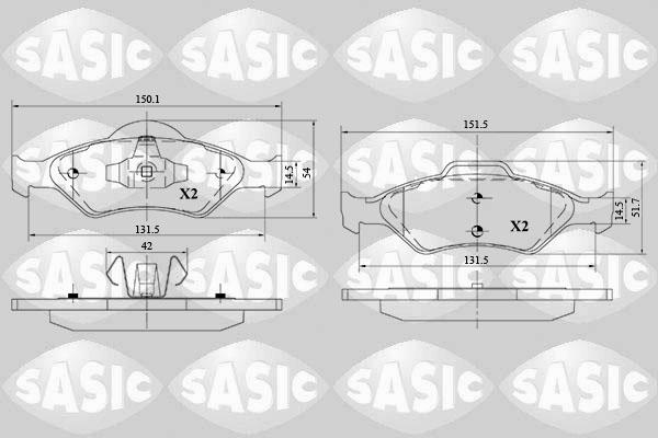 Sasic 6216121 - Bremžu uzliku kompl., Disku bremzes www.autospares.lv