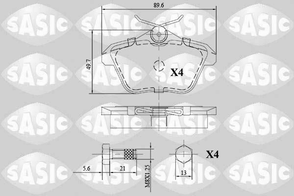 Sasic 6216128 - Тормозные колодки, дисковые, комплект www.autospares.lv