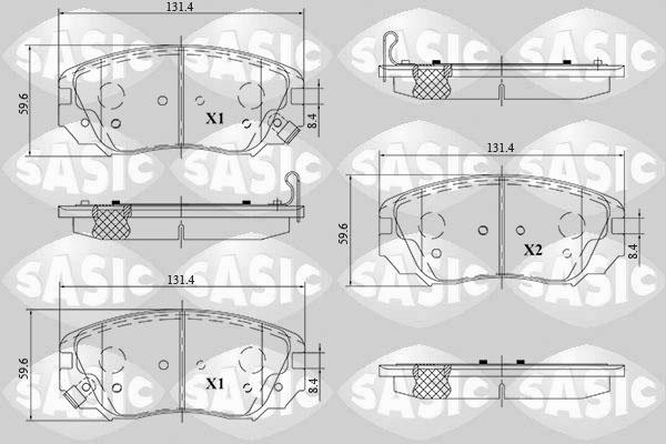 Sasic 6216177 - Bremžu uzliku kompl., Disku bremzes www.autospares.lv