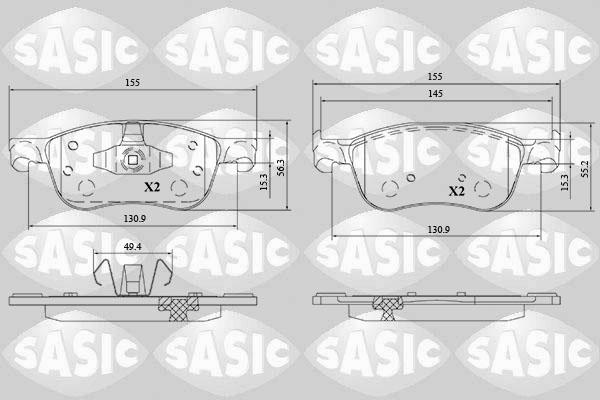 Sasic 6216205 - Bremžu uzliku kompl., Disku bremzes www.autospares.lv