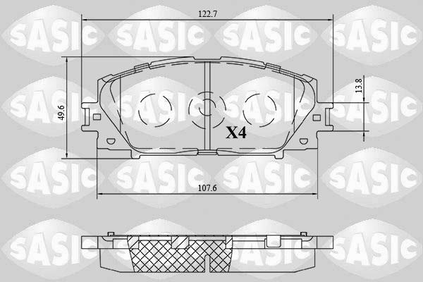 Sasic 6216201 - Тормозные колодки, дисковые, комплект www.autospares.lv