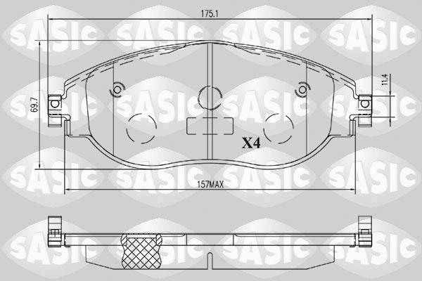 Sasic 6216202 - Bremžu uzliku kompl., Disku bremzes www.autospares.lv