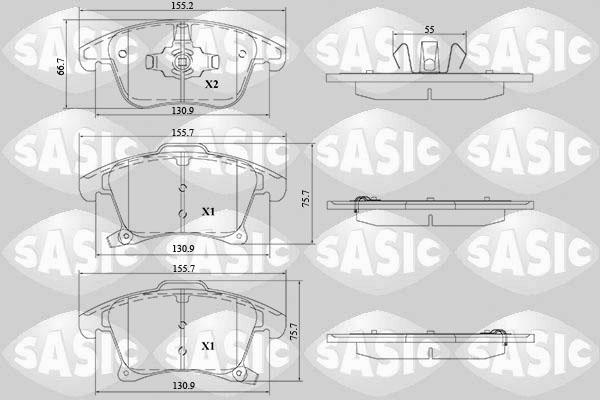 Sasic 6216212 - Bremžu uzliku kompl., Disku bremzes www.autospares.lv