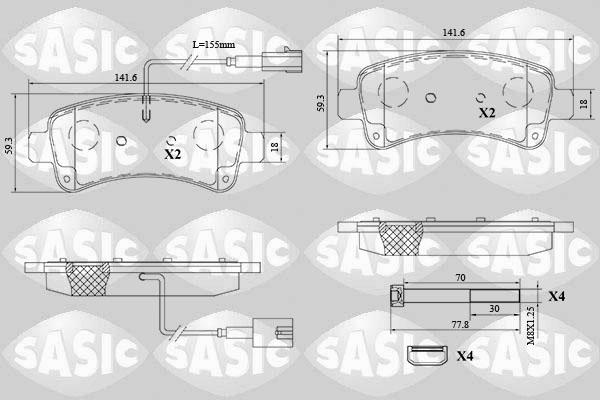 Sasic 6210091 - Bremžu uzliku kompl., Disku bremzes www.autospares.lv